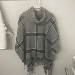 Gray Sweater Poncho